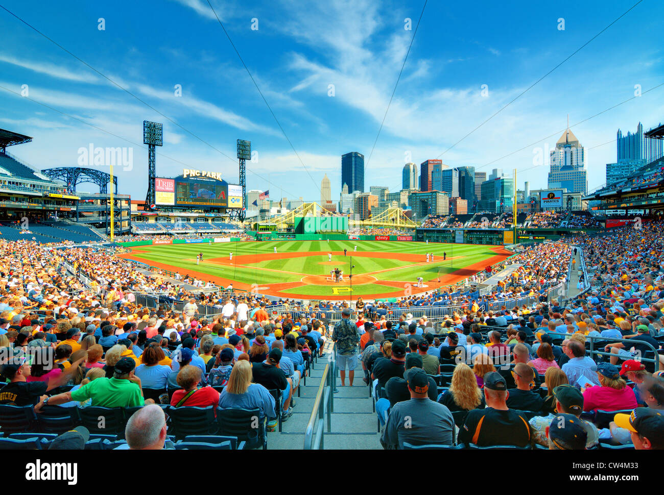 Le centre-ville de Pittsburgh, Pennsylvanie, États-Unis d'une scène de la PNC Park. Banque D'Images