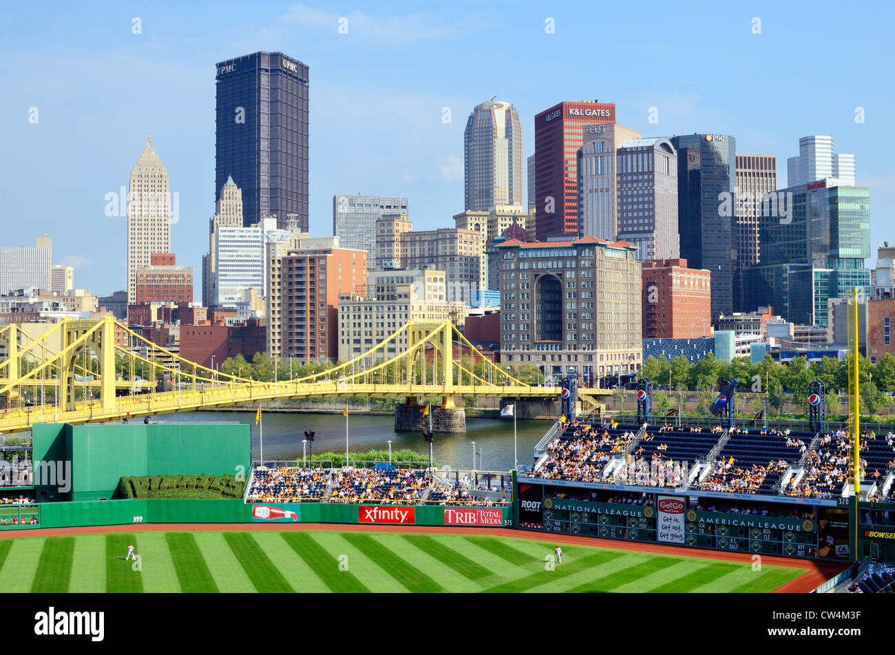 Le centre-ville de Pittsburgh, Pennsylvanie, États-Unis d'une scène de la PNC Park. Banque D'Images