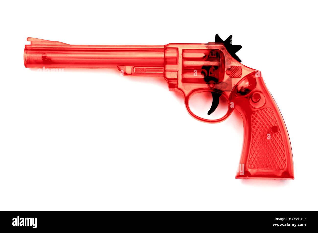 Pistolet en plastique jouet pour enfant , sur fond blanc Photo Stock - Alamy