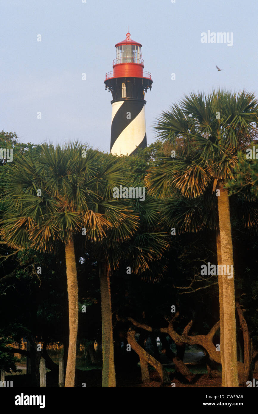 Le phare historique de Saint Augustin à Saint Augustine, FL Banque D'Images