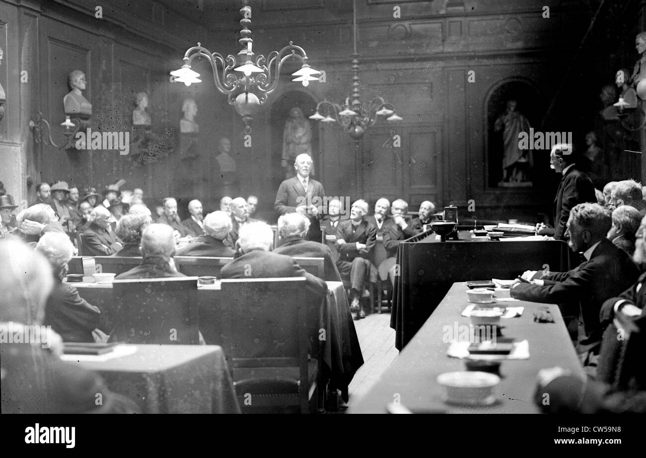 Paris. Le président Wilson est reçu par l'Académie des Sciences Morales Banque D'Images Paris. Le président Wilson est reçu par l'Académie des Sciences Morales Banque D'Images