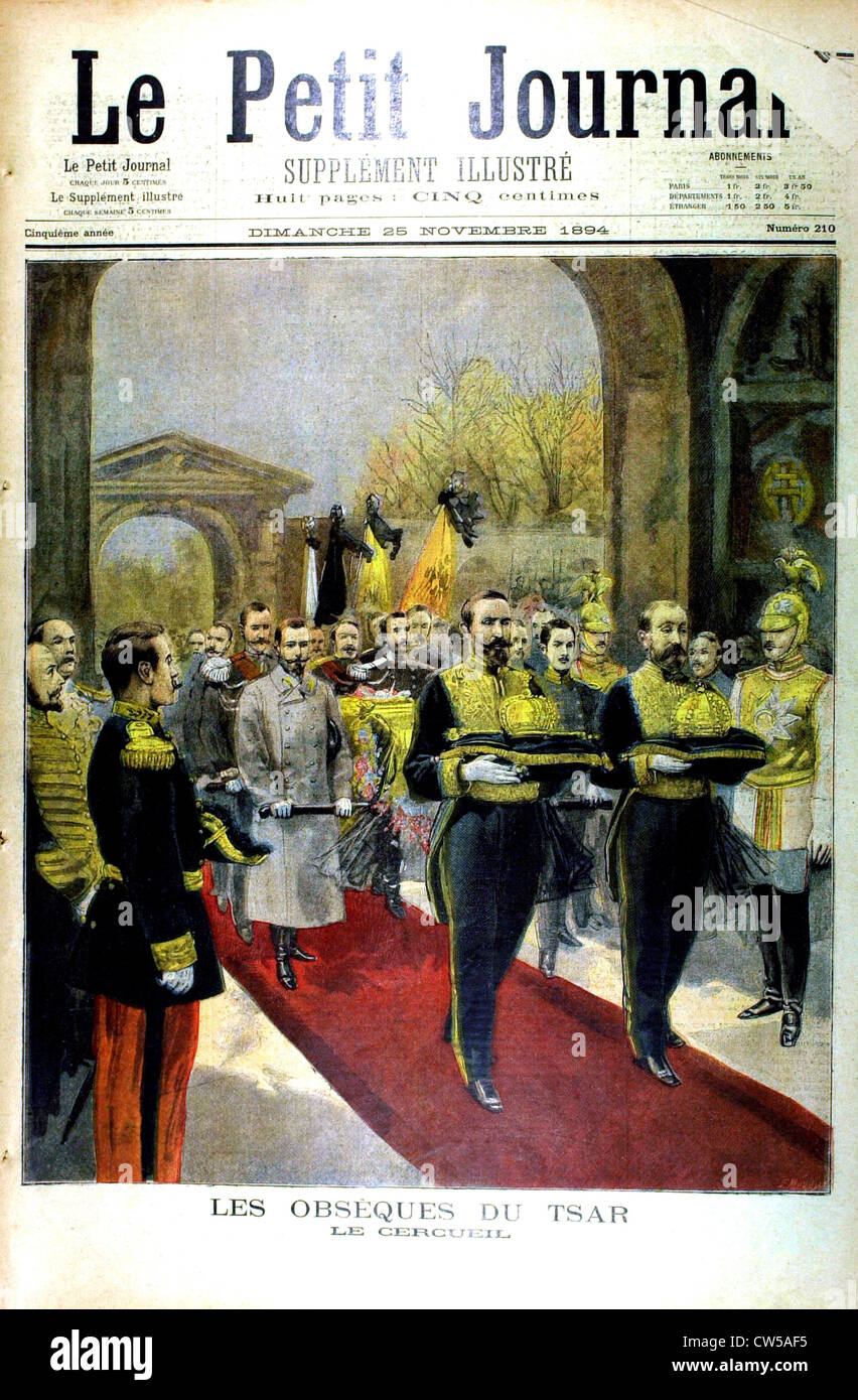 Les funérailles du tsar Alexandre III de Russie dans 'Le Petit Journal' Banque D'Images