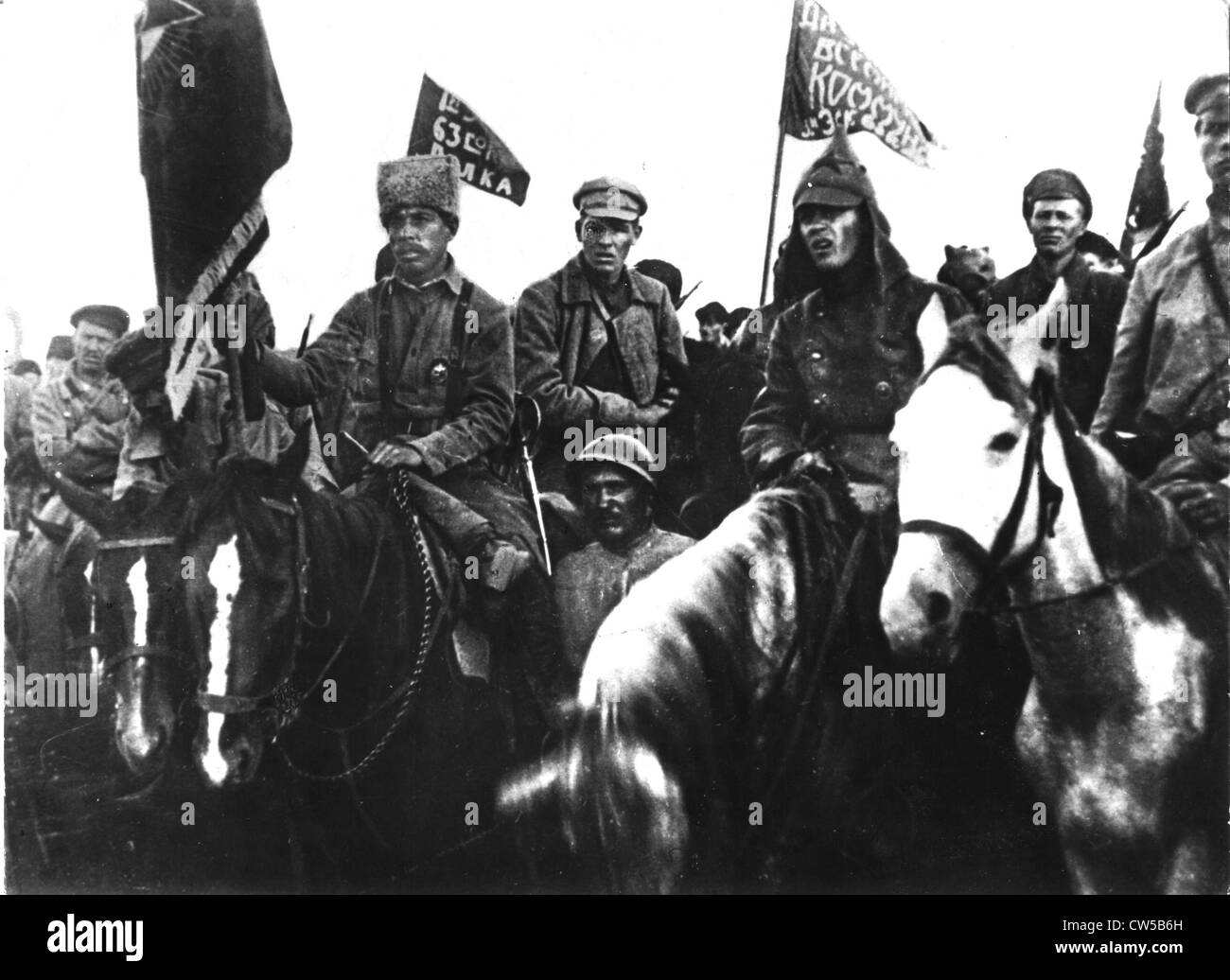 Les cosaques et l'Armée rouge sur le front polonais Banque D'Images