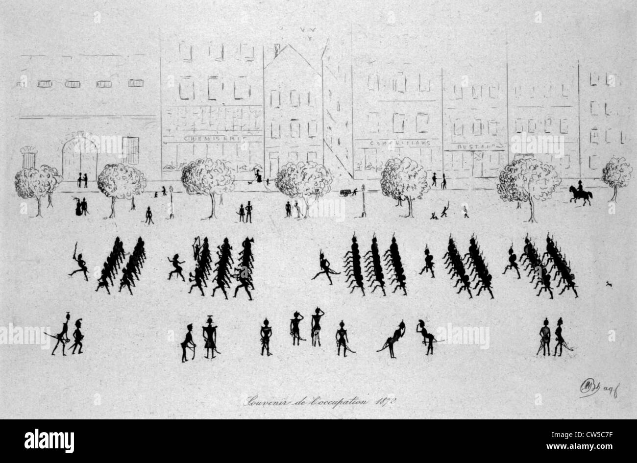 La guerre ou 1870, Souvenir de l'occupation de l'Ardenne, la caricature Banque D'Images