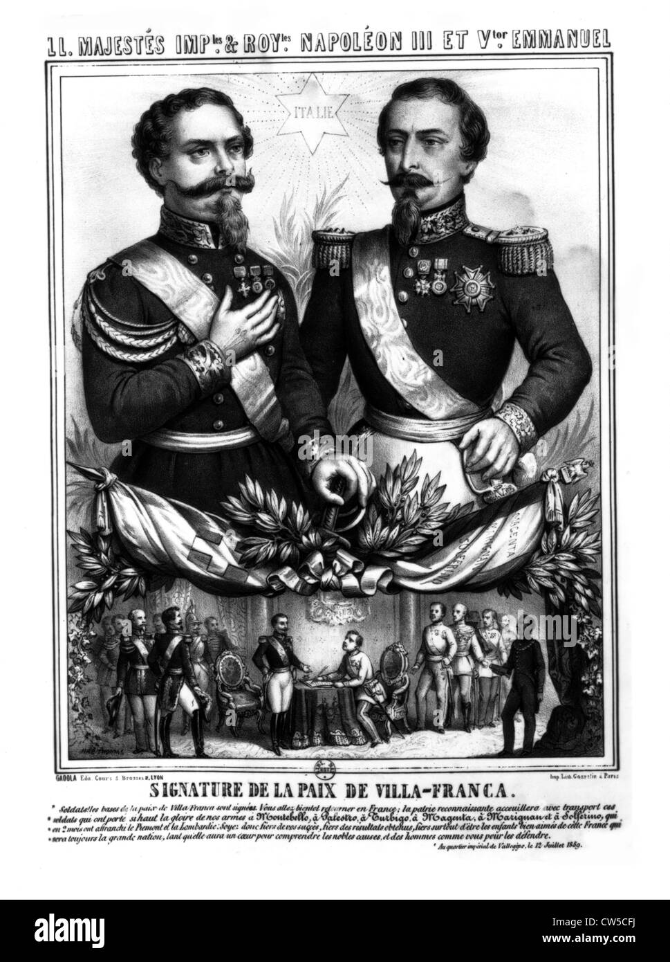 Napoléon III et Victor Emmanuel II Banque D'Images
