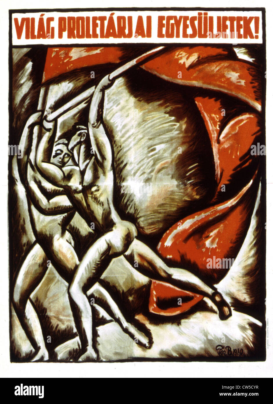 L'affiche de propagande par Bertalan POR (1880-1964), révolution hongroise de 1919 Banque D'Images