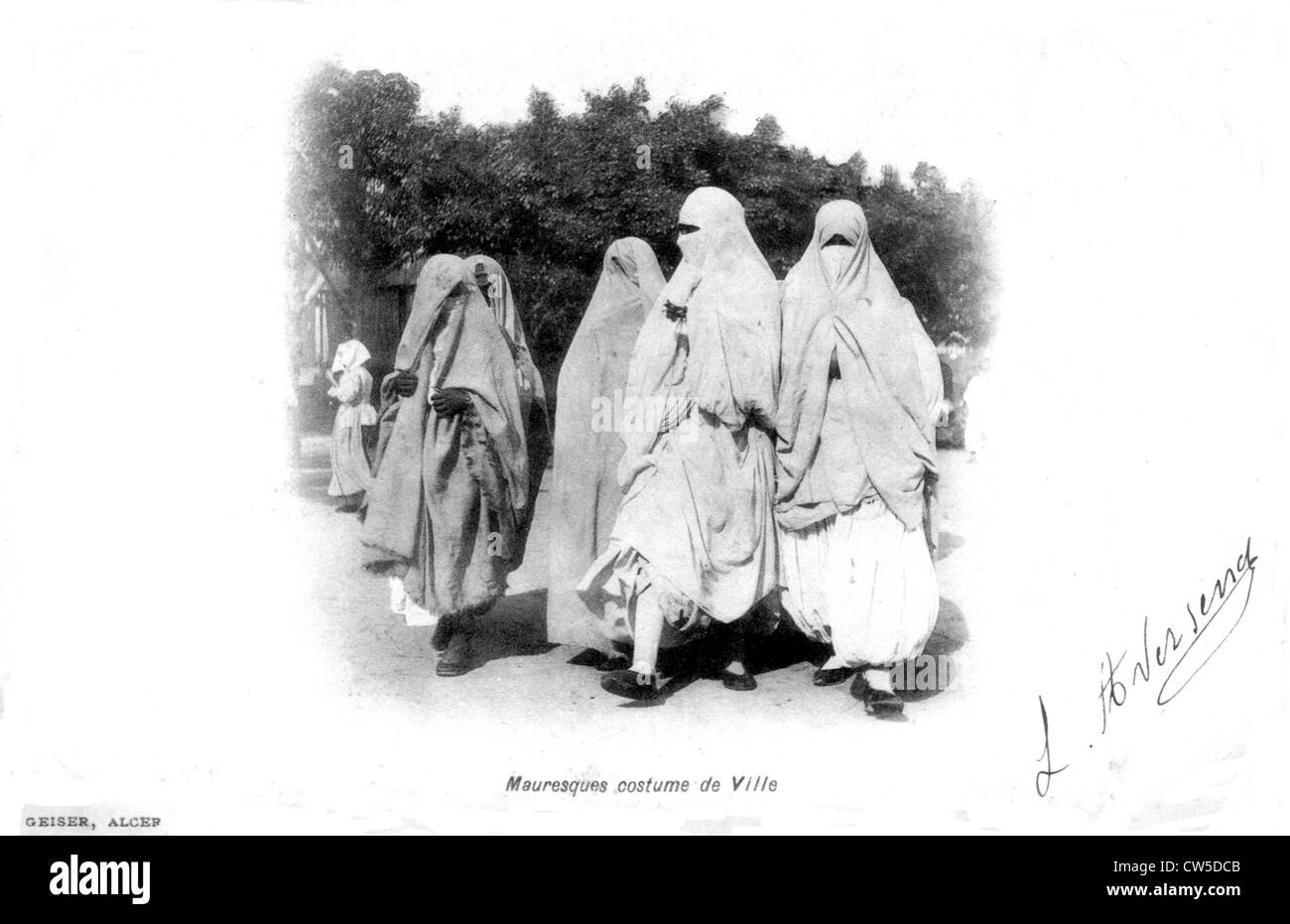 Carte postale, femmes voilées Banque D'Images