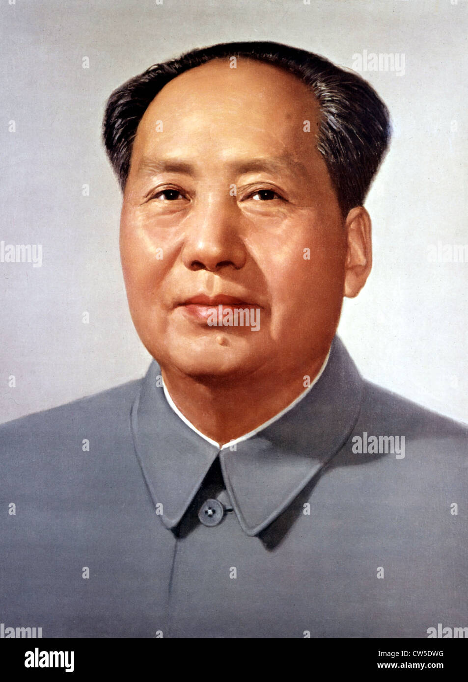 Chromolithographie chinois. Portrait du président Mao Tse Tung Banque D'Images