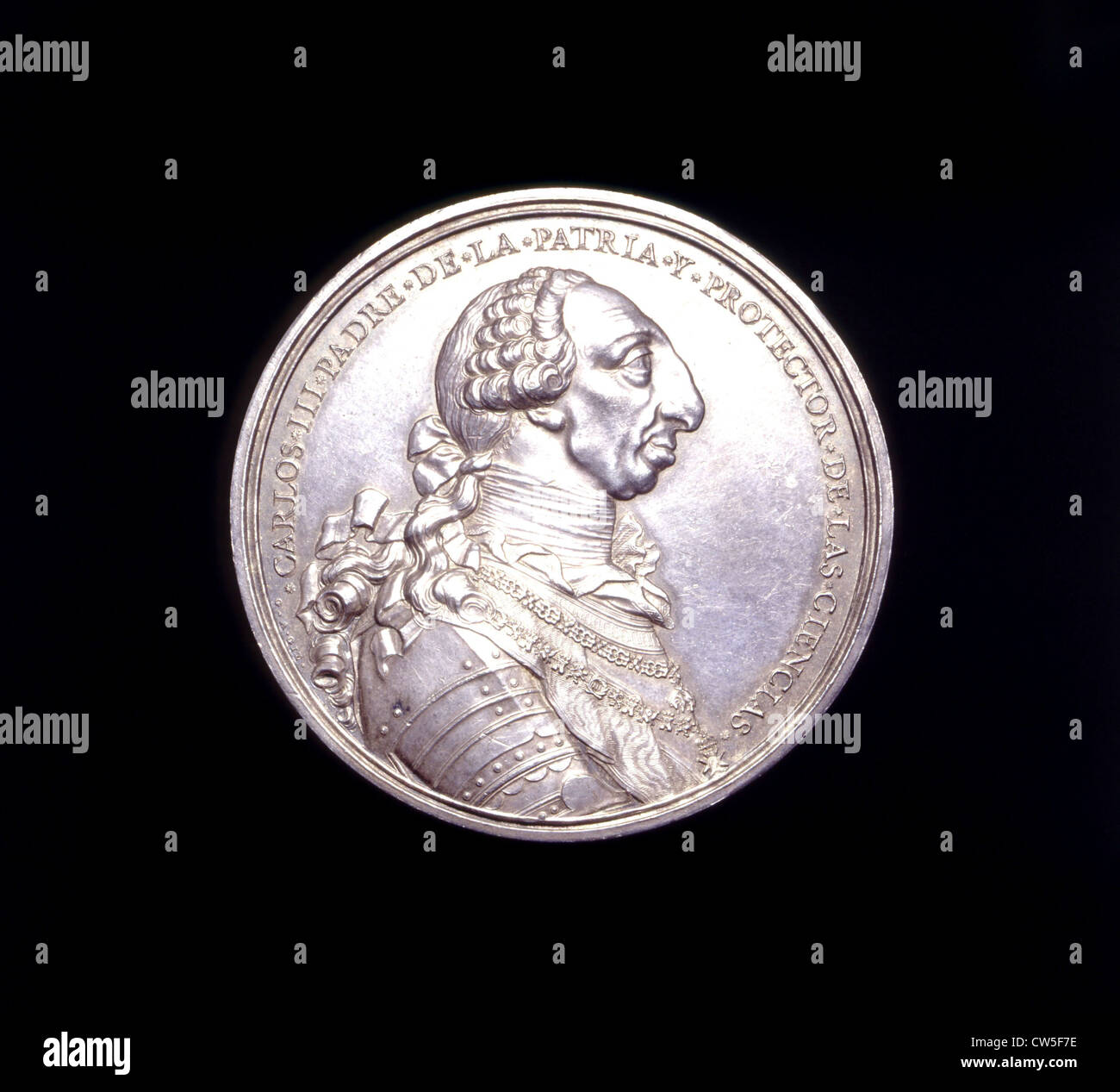 Médaille d'argent, Charles III d'Espagne Banque D'Images