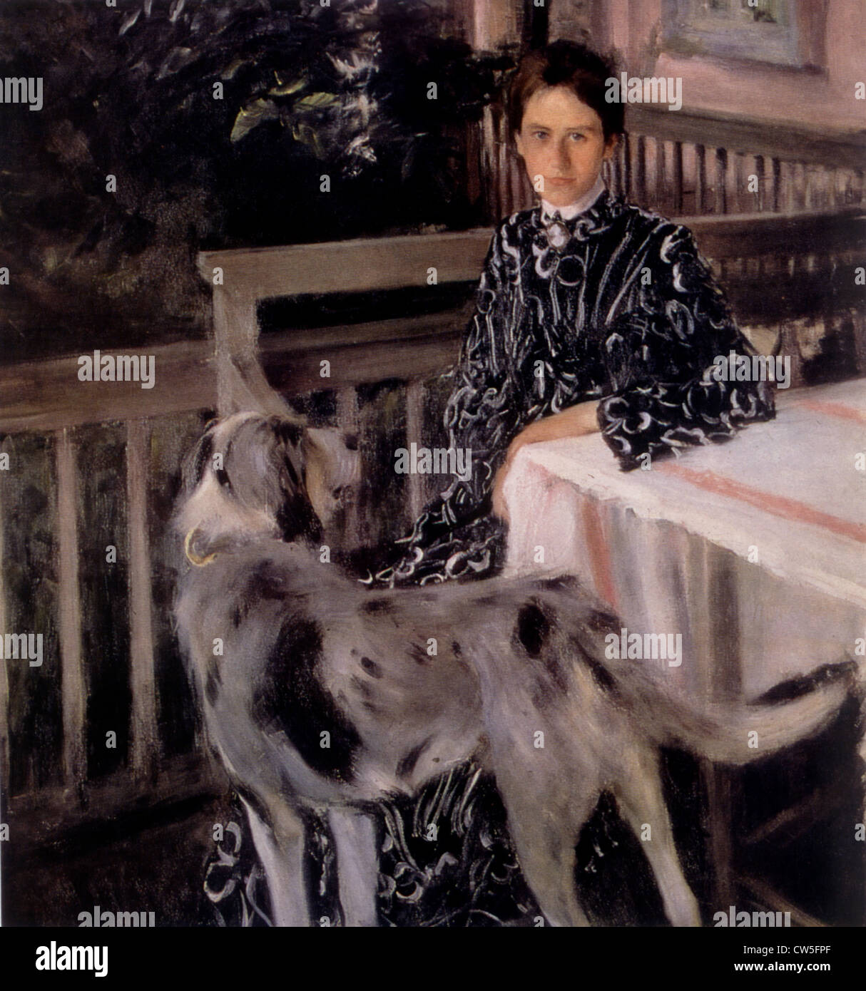 Koustodiev, Portrait de Julia Kustodieva, la femme de l'artiste Banque D'Images