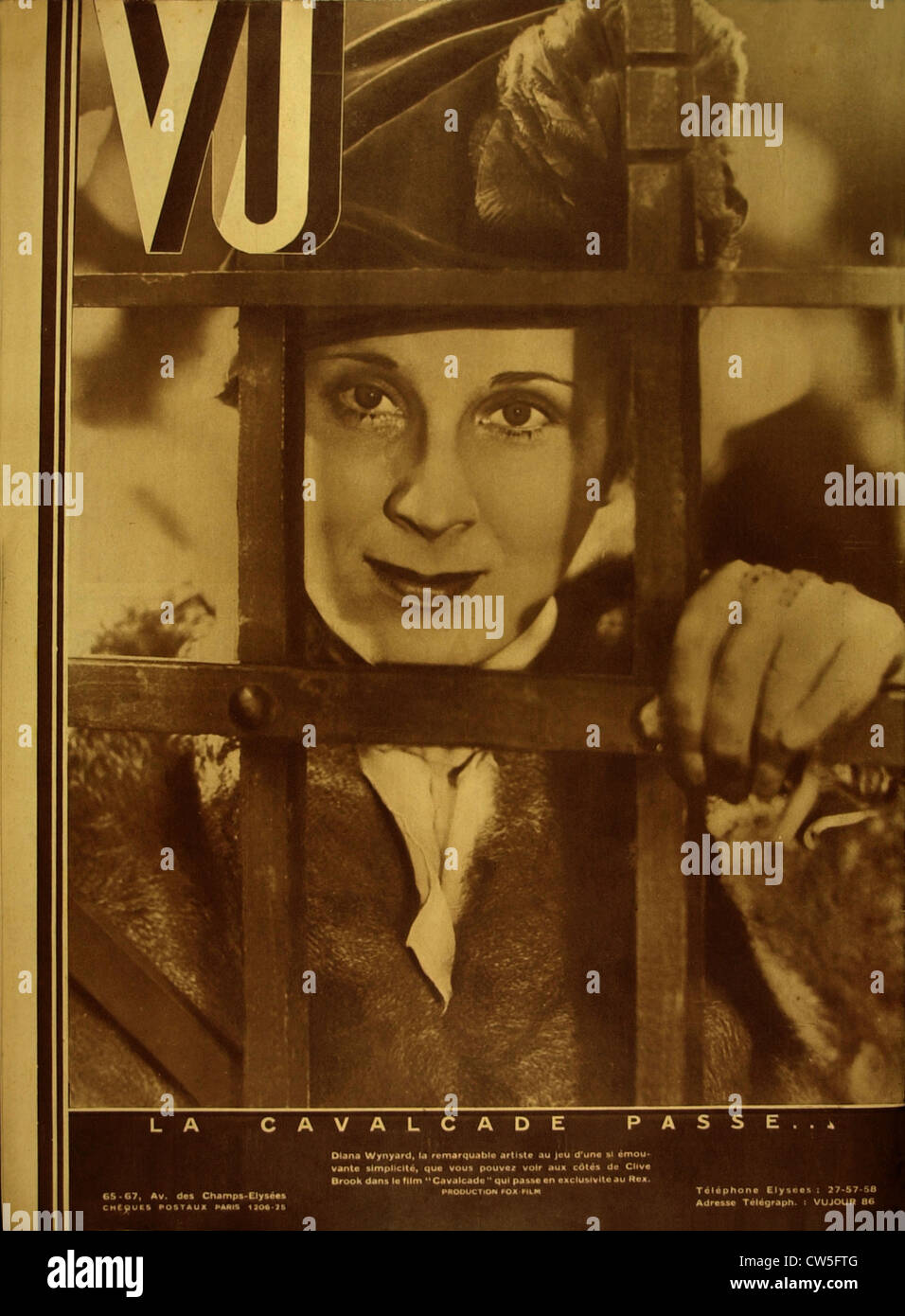 Couverture du journal 'VU', l'actrice Diana Wynyard Banque D'Images