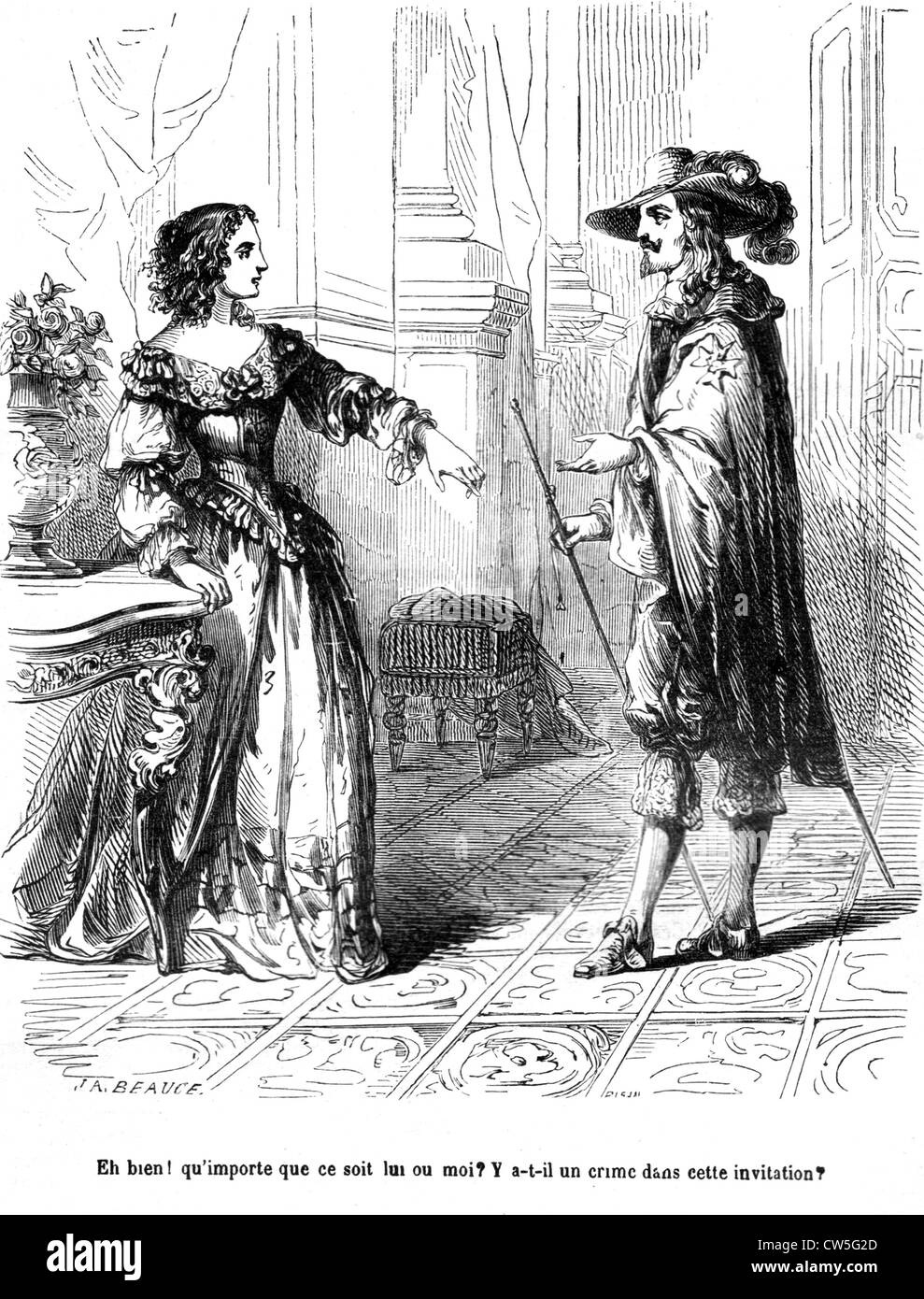 Les Trois Mousquetaires, Louis XIII avec Anne d'Autriche Banque D'Images