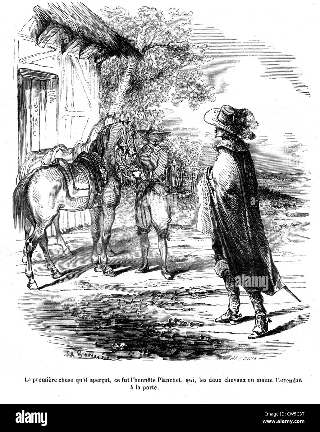 Les Trois Mousquetaires, d'Artagnan avec Planchet Photo Stock - Alamy