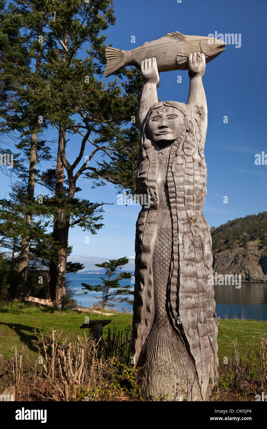 USA, Washington, col Deception State Park, la jeune fille de col Deception Banque D'Images