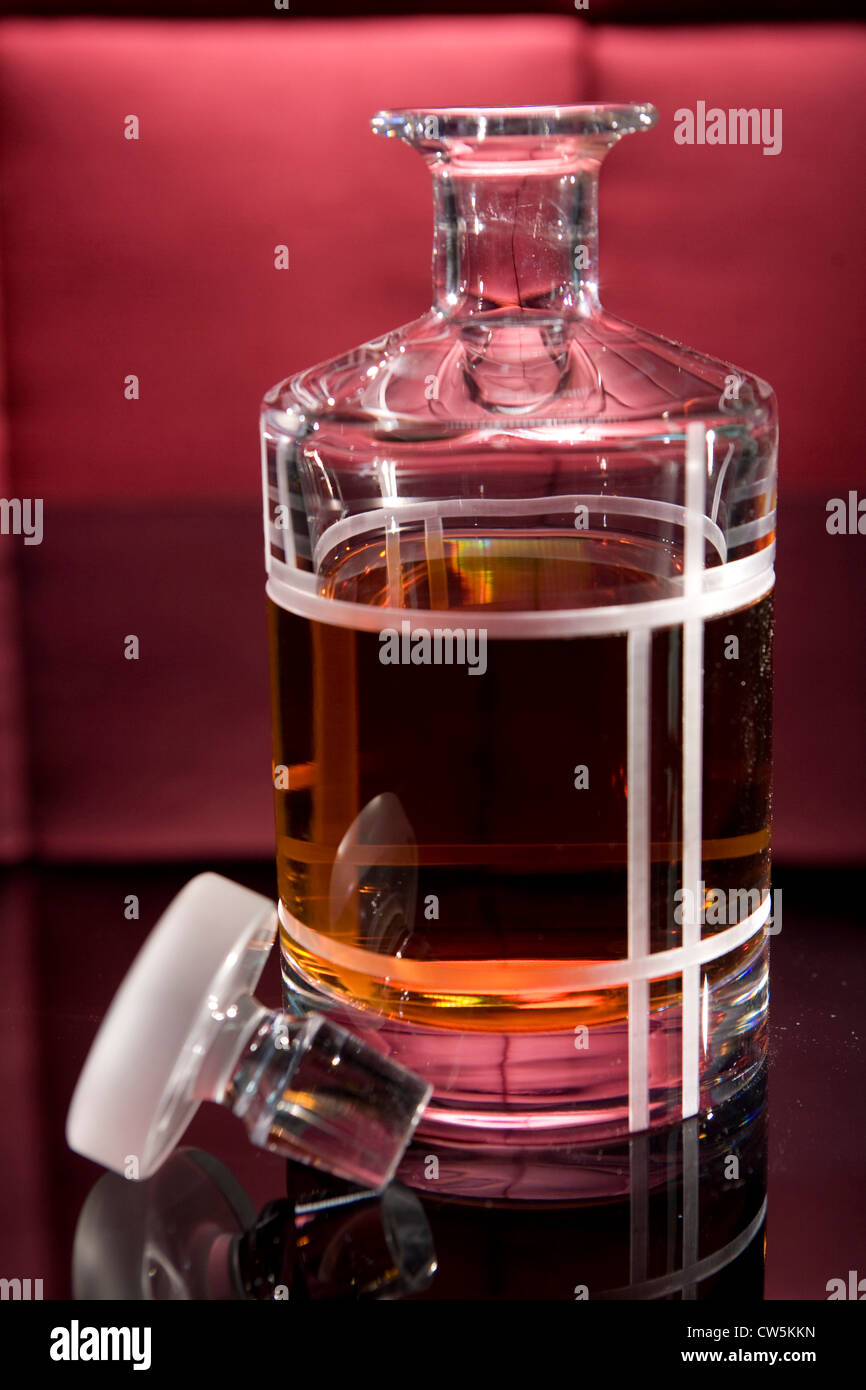 Close-up d'une carafe de boisson alcoolisée Banque D'Images