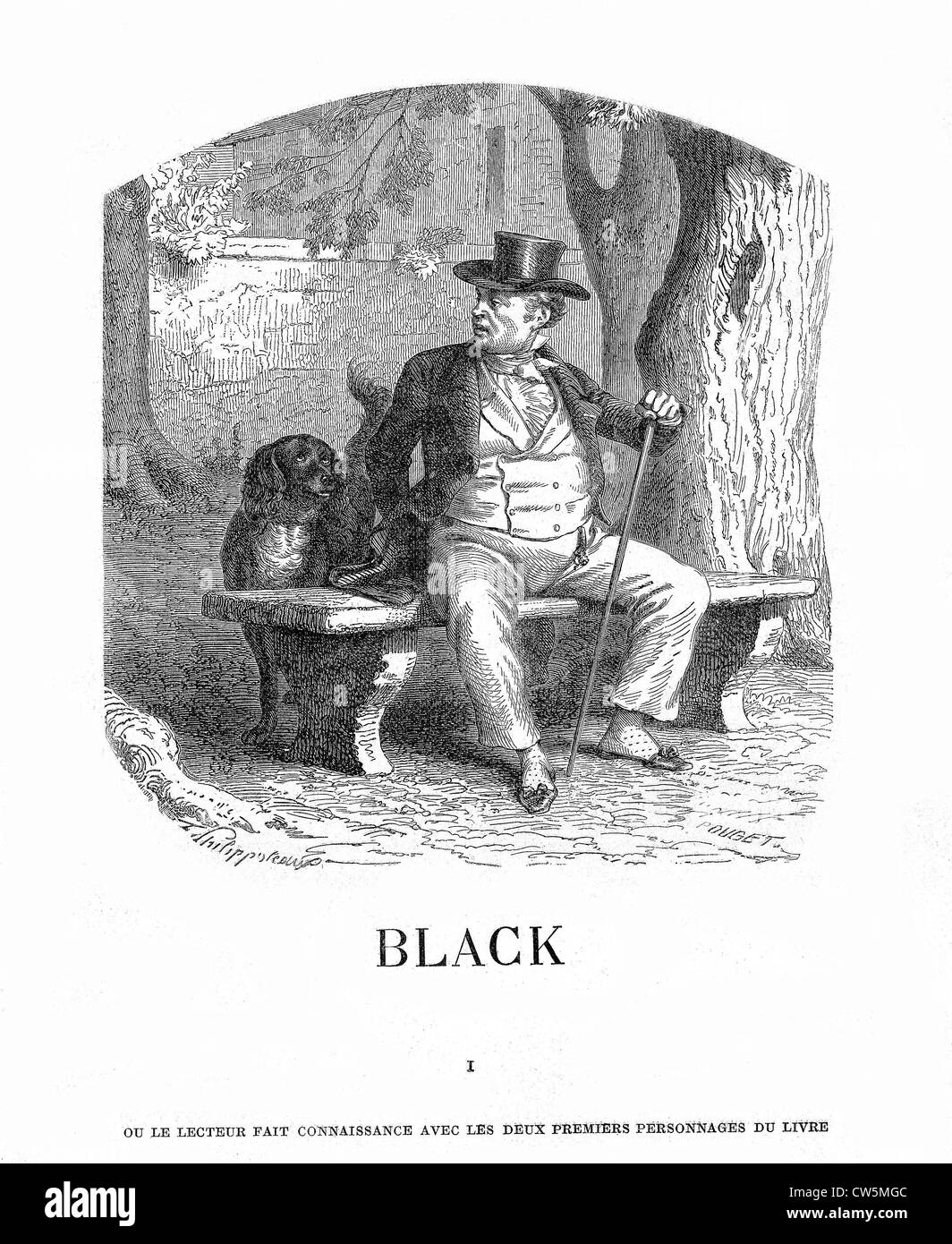 Noir : l'histoire d'un chien Banque D'Images