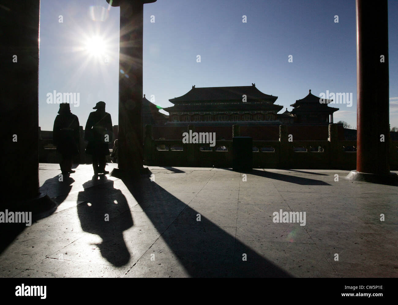 Beijing, la porte du méridien de la Cité Interdite Banque D'Images