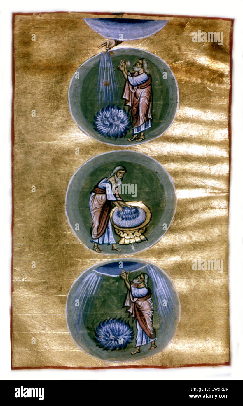 Le ciel ou sphère céleste avec la main de Dieu Banque D'Images