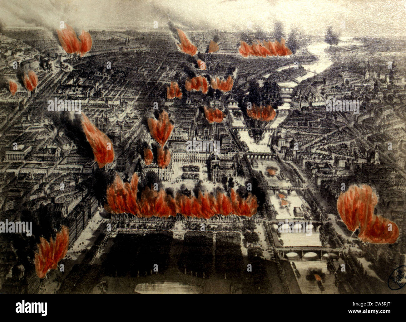 Paris en feu, 1871 Banque D'Images