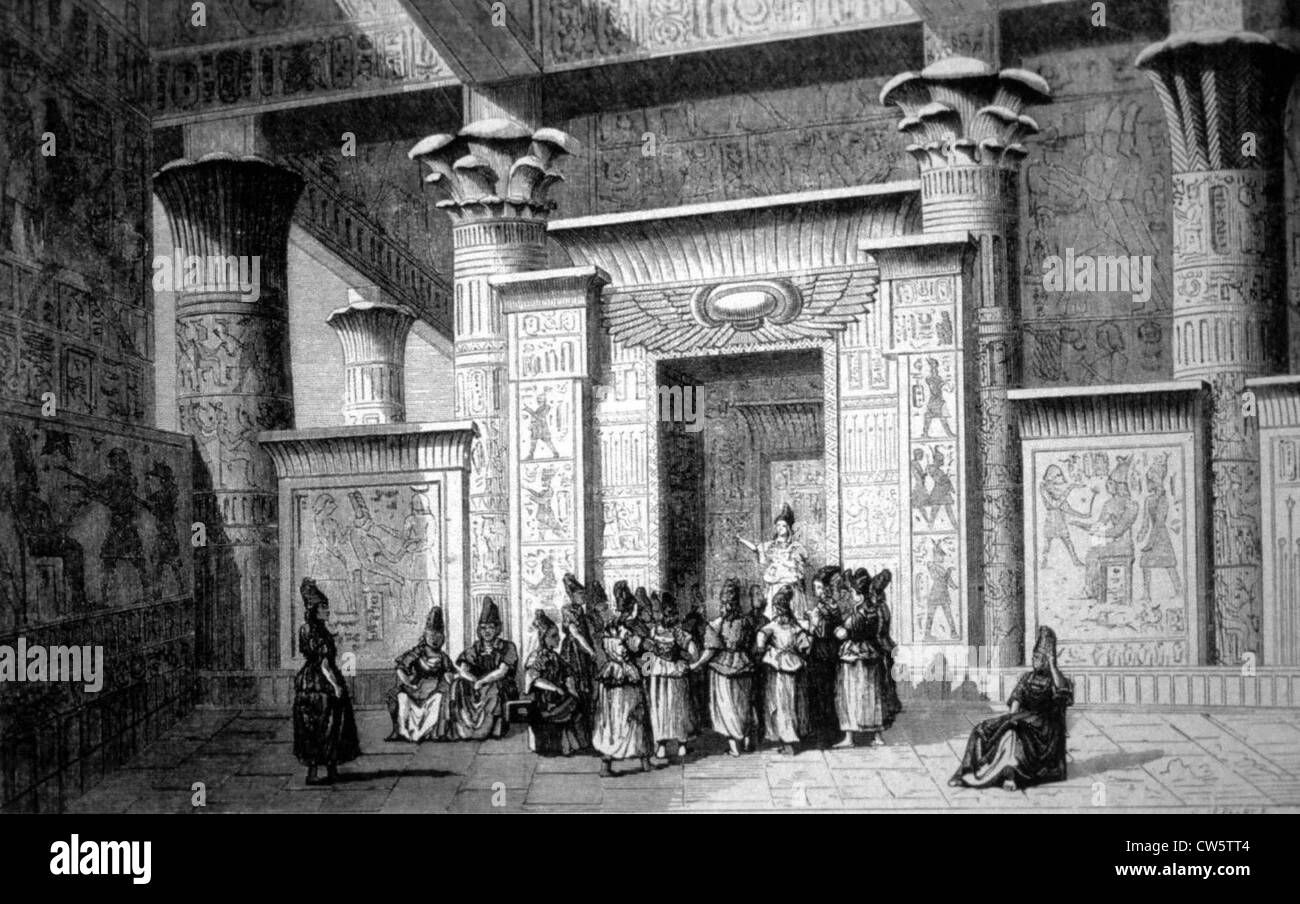 Pythagore avec des prêtres égyptiens Banque D'Images