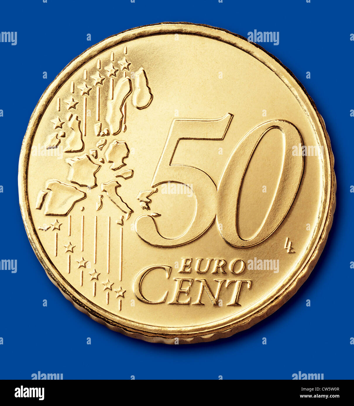 Pièce de 50 cents (zone Euro) Banque D'Images