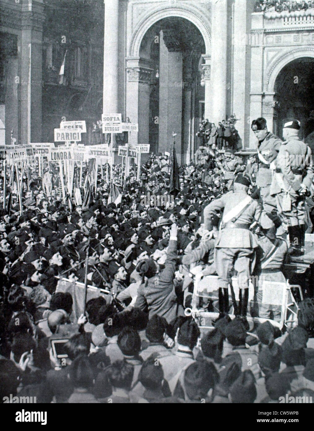 Manifestation antifasciste à Milan, 1925 Banque D'Images