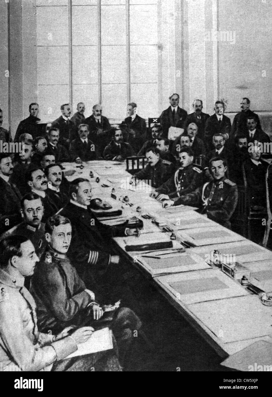La Première Guerre mondiale Conférence de paix de Brest-Litowsk (1917) Banque D'Images