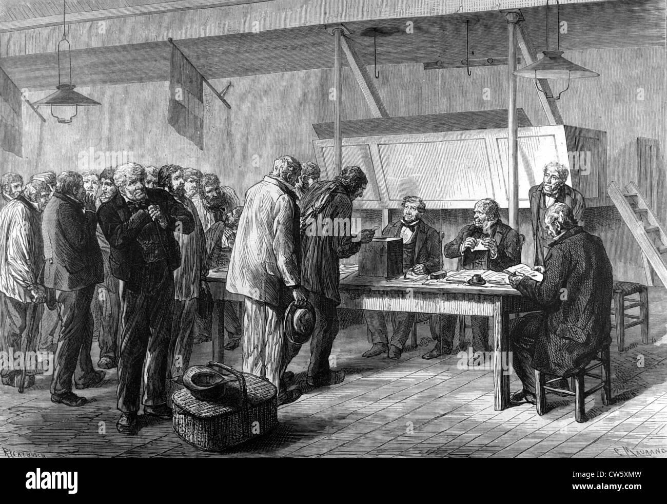 Élections législatives. Un bureau de vote en Beauce (1876) Banque D'Images