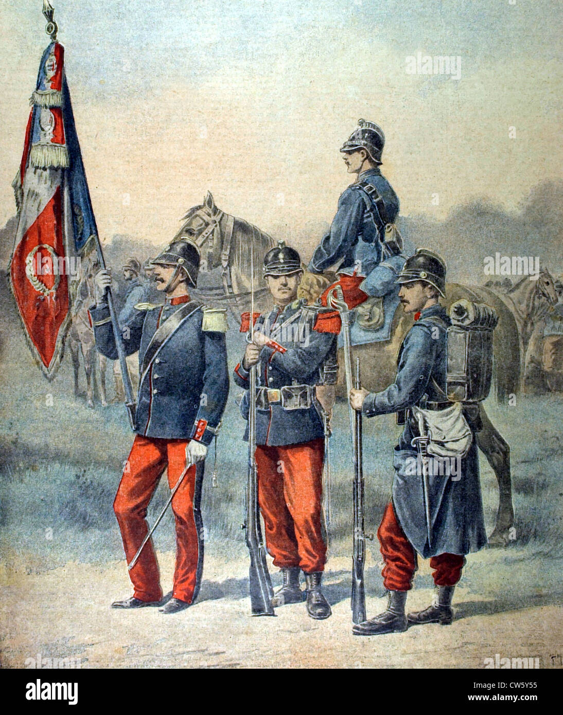 Étude pour une nouvelle uniforme de l'armée française (1897) Banque D'Images