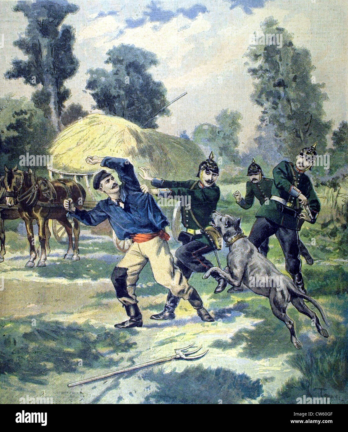 Incident à la frontière franco-allemande (1897) Banque D'Images