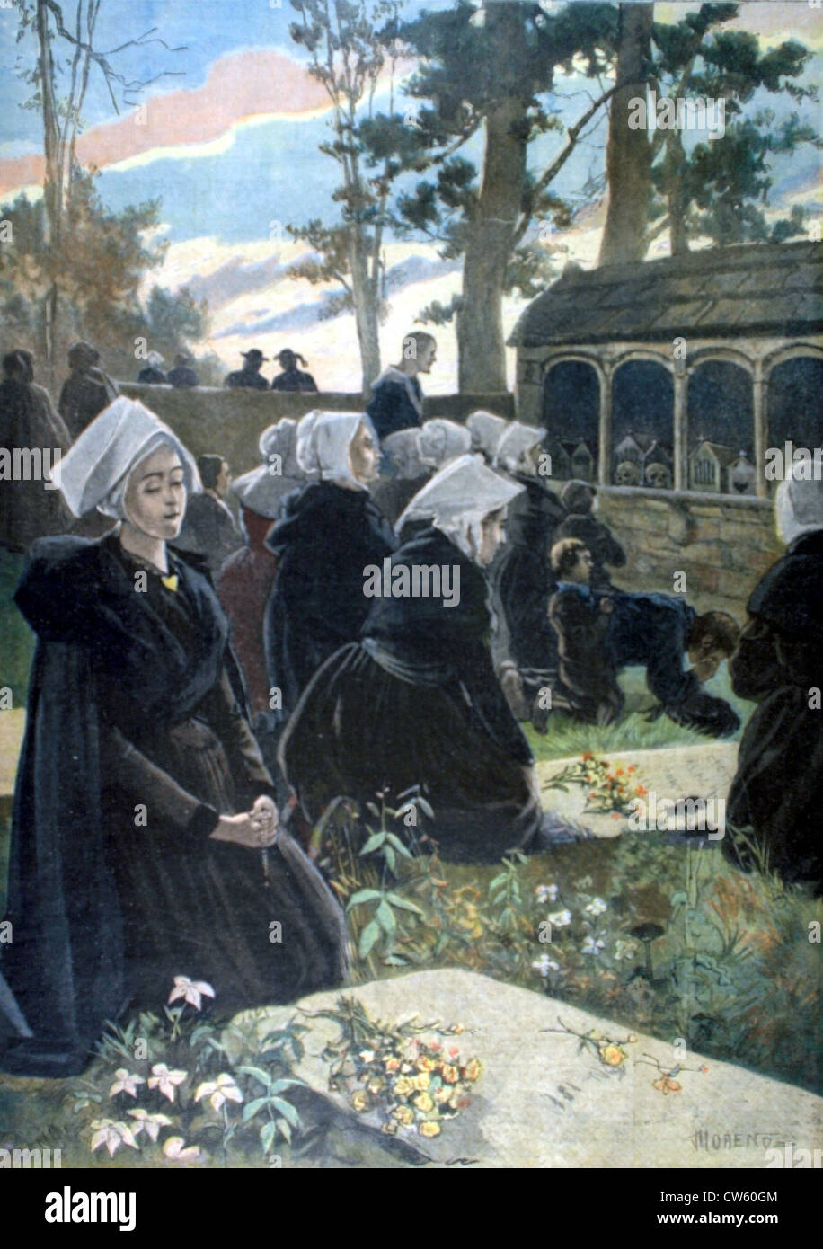 Fête des Morts dans Brittan (1897) Banque D'Images