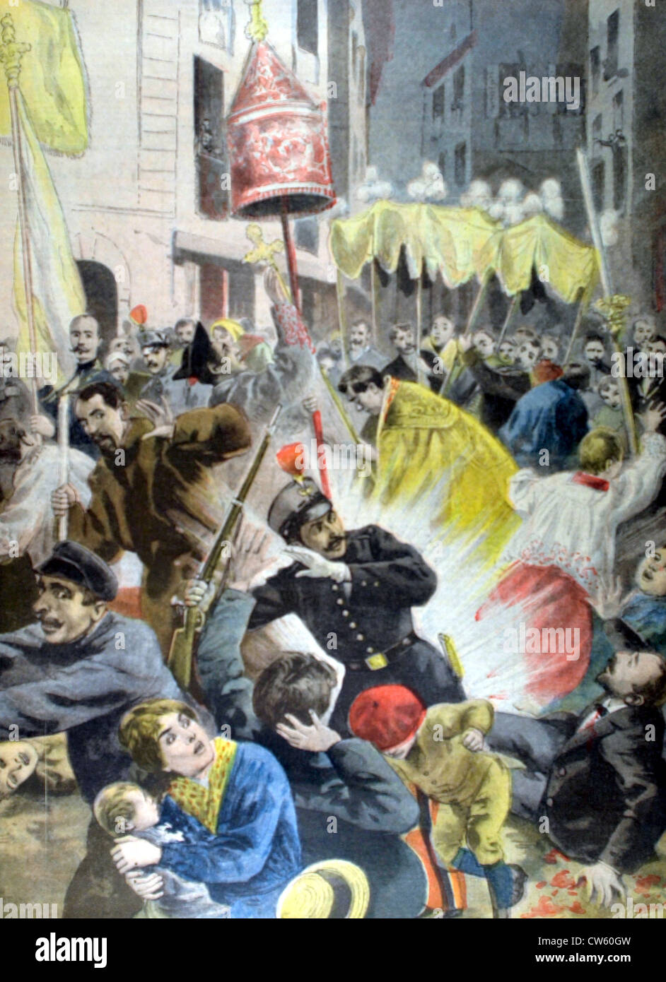 Attaque terroriste anarchiste à Barcelone (1896) Banque D'Images