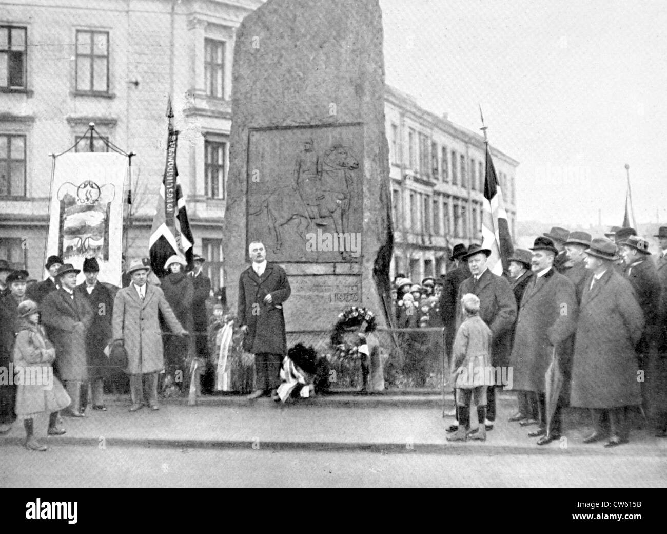 La ville de Christiana devient Oslo (1 janvier 1925) Banque D'Images