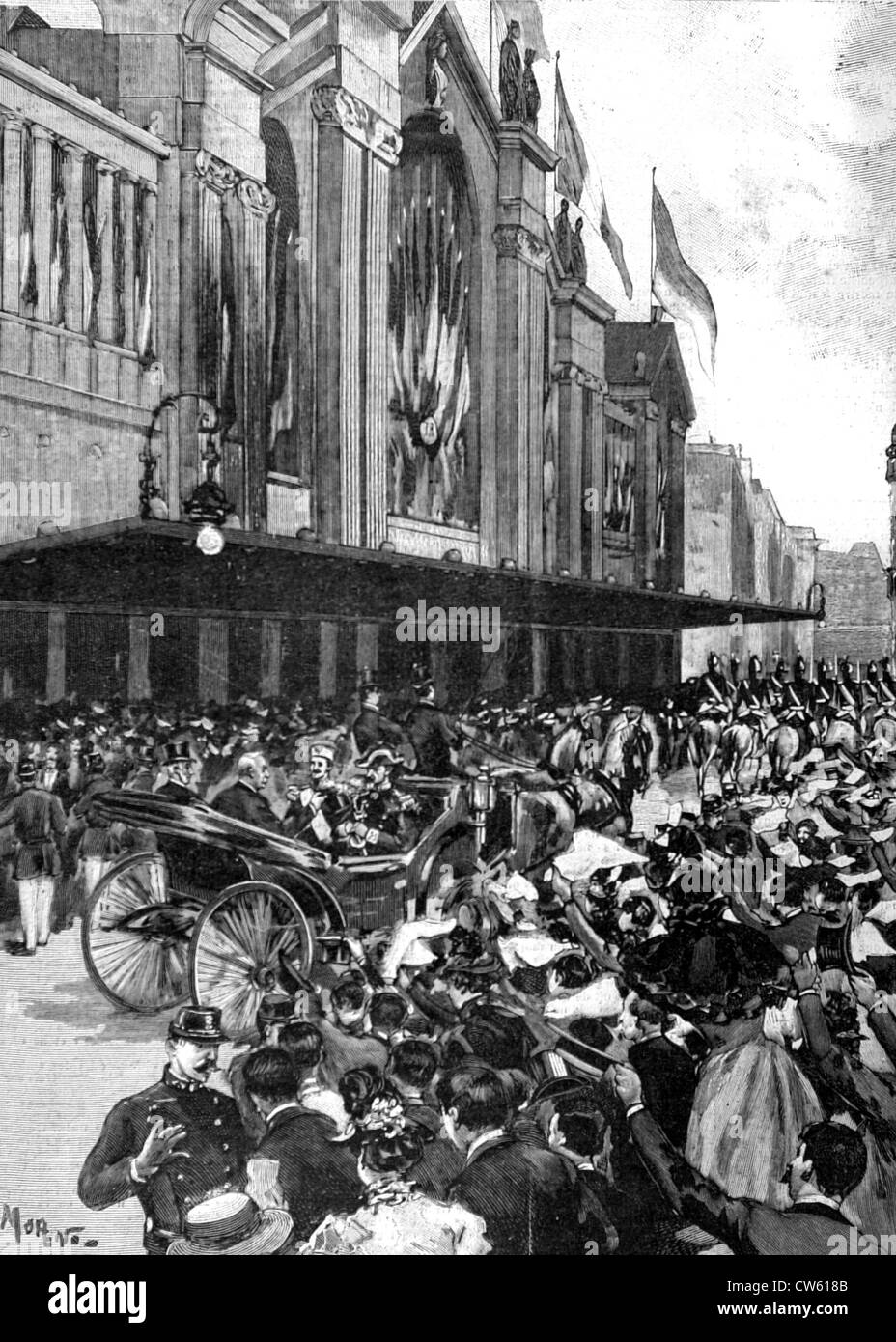 Le président français Félix Faure arrivant à la Gare du Nord à Paris (1897) Banque D'Images