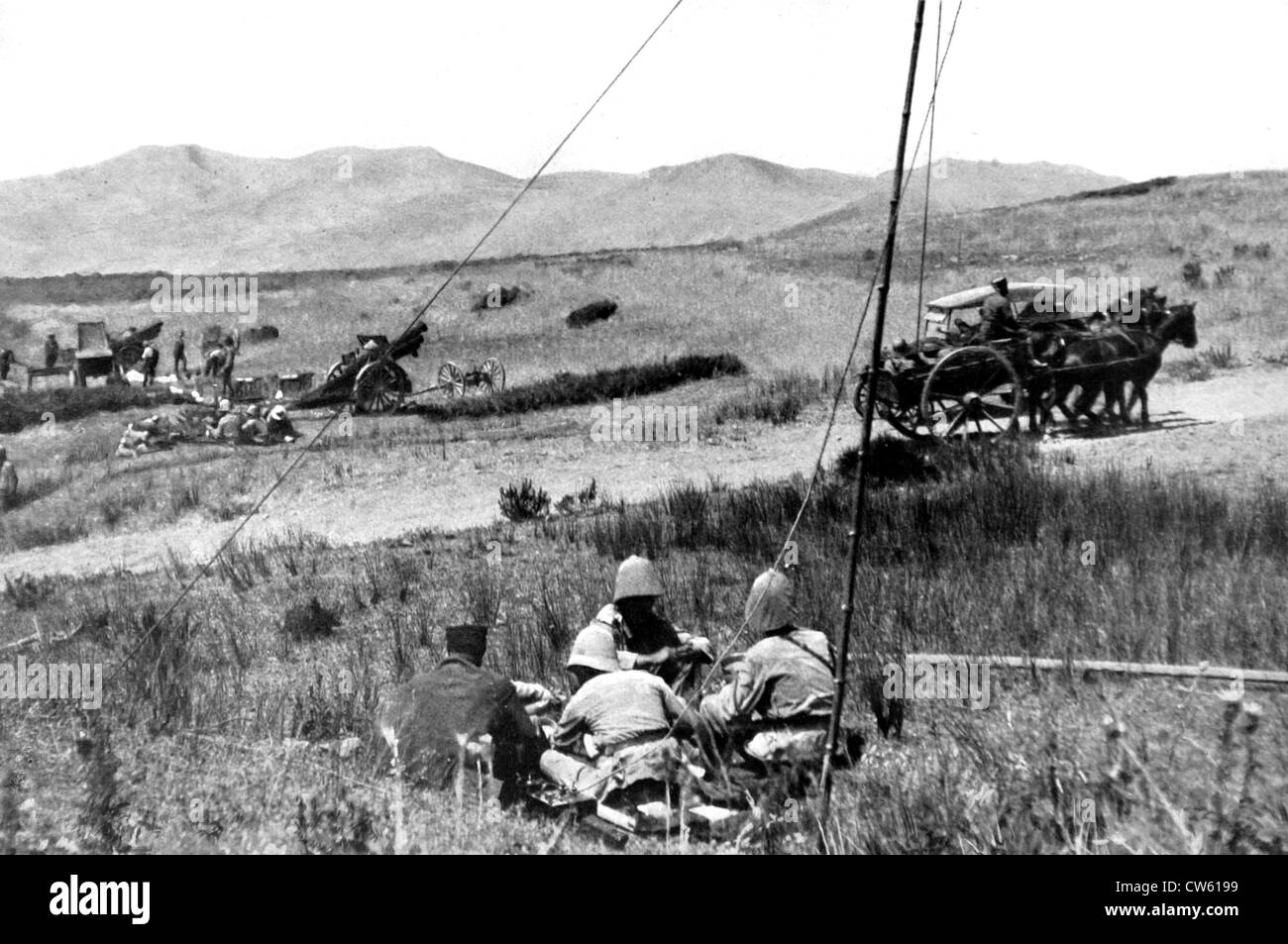 Guerre du Rif. La section militaire liée à la radio à l'administration centrale (1925) Banque D'Images