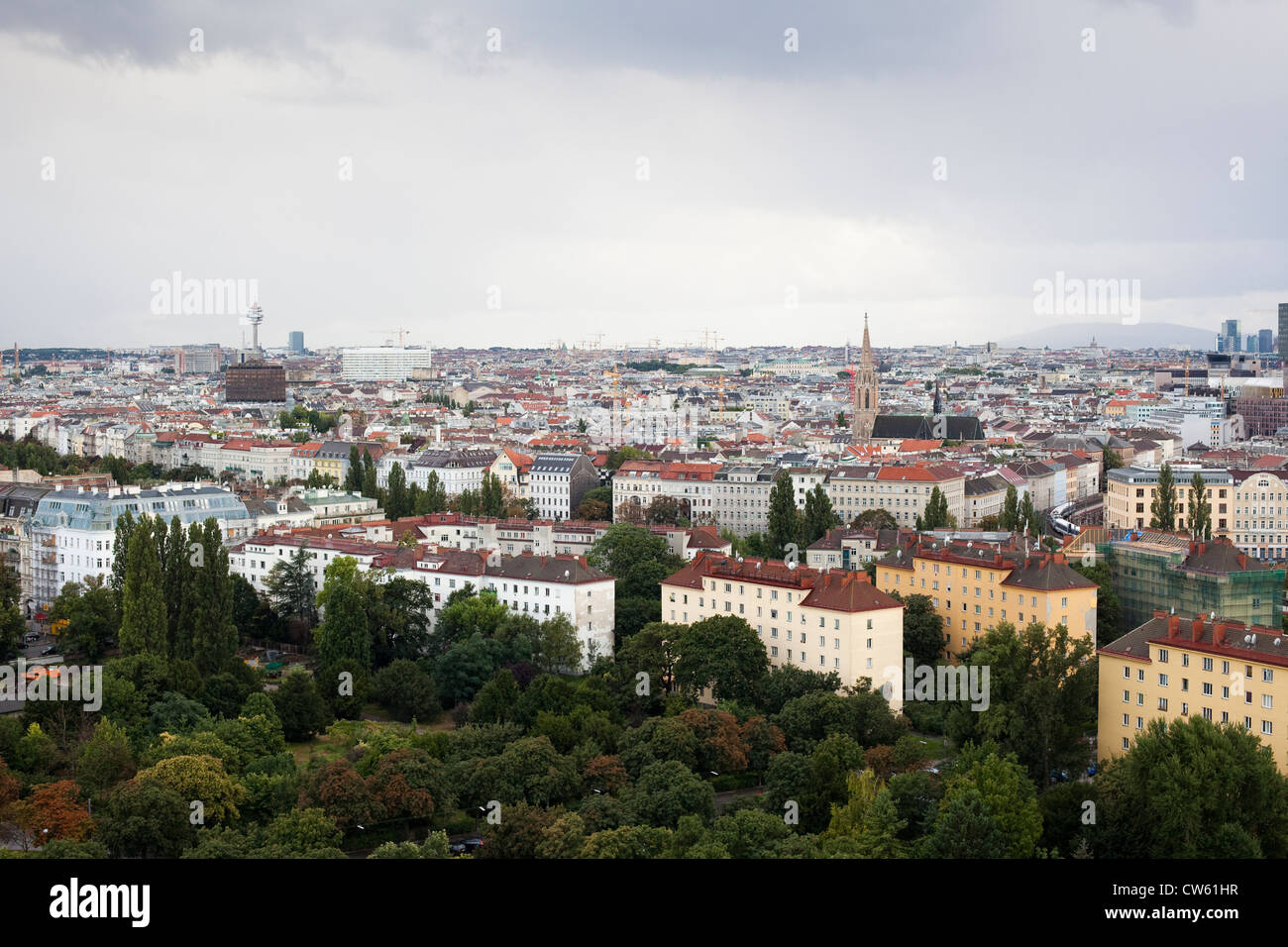 Avis de Viena à partir d'une roue géante à l'amusement parl à Vienne Banque D'Images