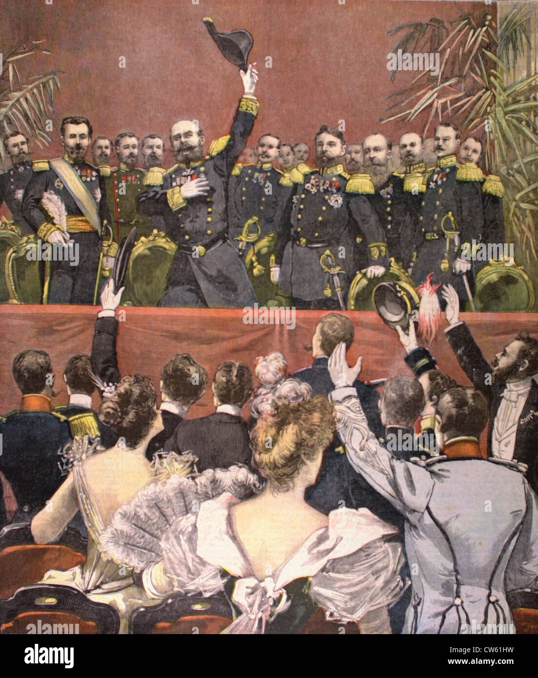 L'amiral Avellan ses adieux à la fin d'un gala à l'Opéra de Paris (1893 Banque D'Images