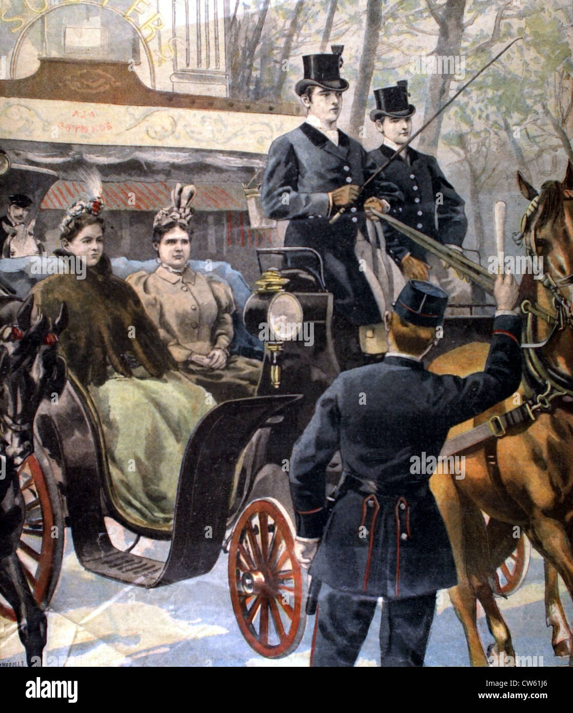 Paris Visite de la reine Wilhelmine des Pays-Bas, accompagné de sa mère (1898) Banque D'Images