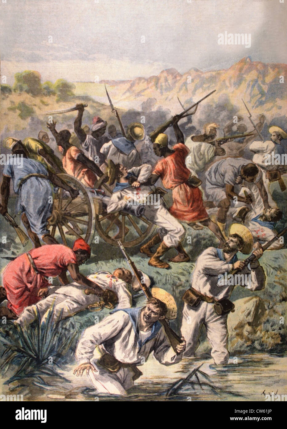 La défaite anglaise sur la côte ouest de l'Afrique,, 3-12-1894 Banque D'Images