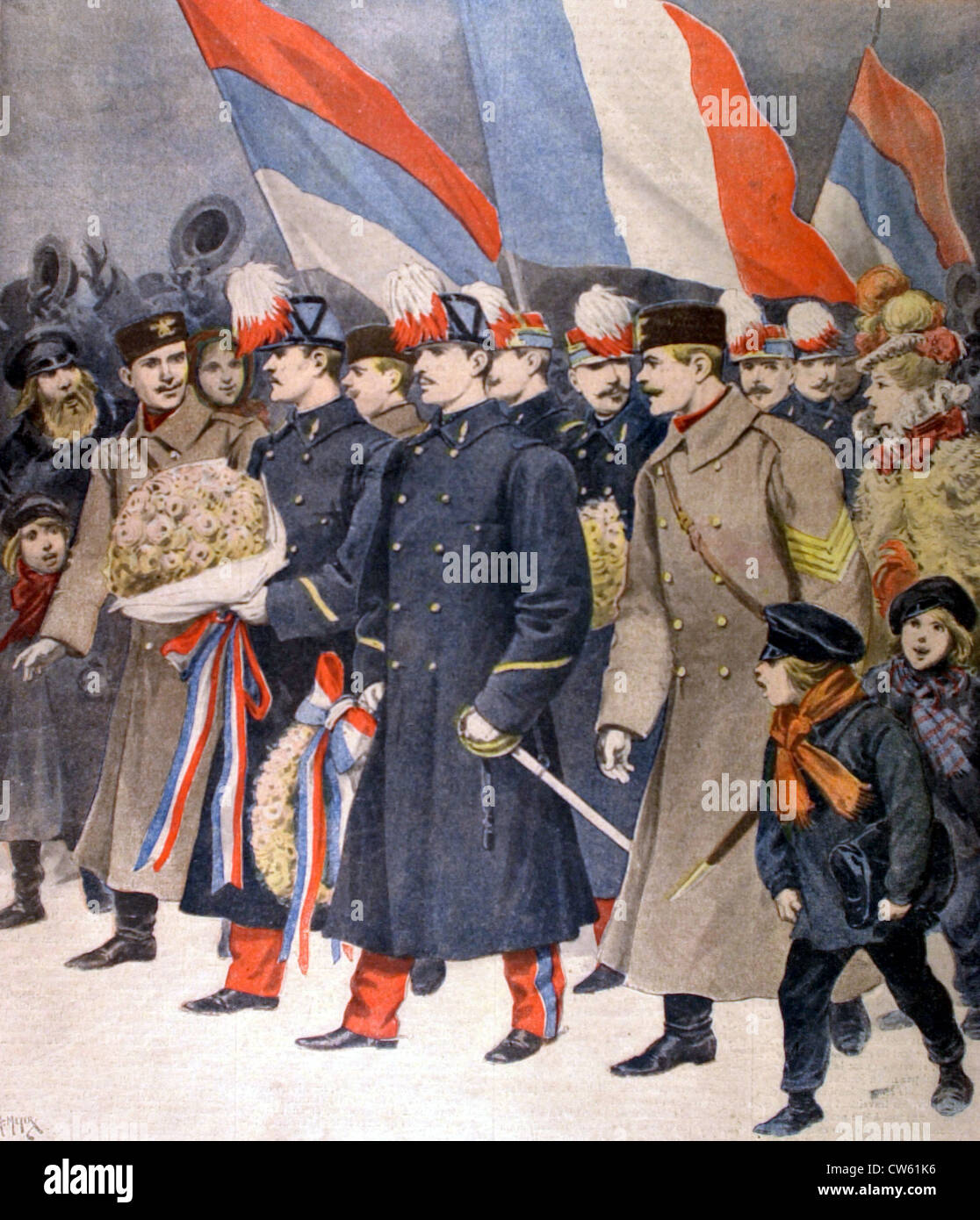 St. Petersbourg visite des cadets de l'académie, Saint-Cyr, 1-22-1899 Banque D'Images