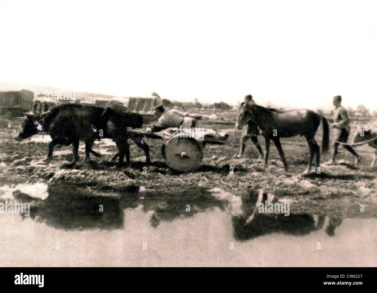 Retour d'un convoi turc sur le front gréco-turques d'Anatolie (1922) Banque D'Images