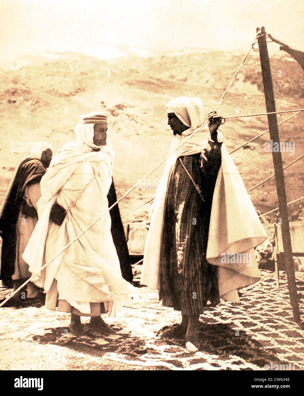 Le Maroc. Maître de Telouet, Si Hammou, et son oncle et suzerain, si El Hadj Thamiel Glaoui, pacha de Marrakech Banque D'Images