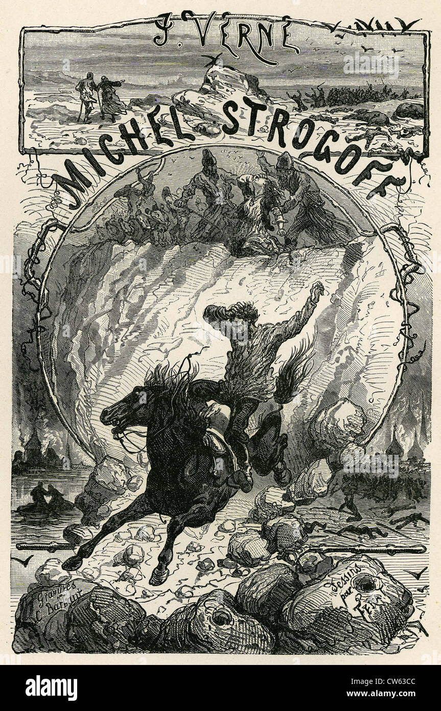 Jules Verne, 'Michael Strogoff. De Moscou à Irkoutsk" (frontispice) Banque D'Images