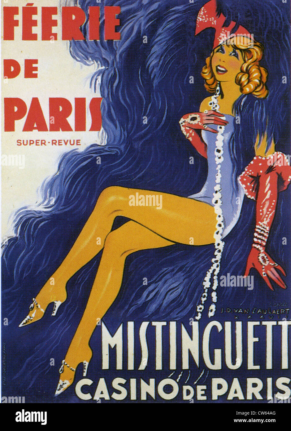 PostersAndCo ™ Cabaret Mistinguett ThéATRE MOGADOR Rxdw-Poster/Reproduction HQ 50x70cm d'une Affiche Vintage