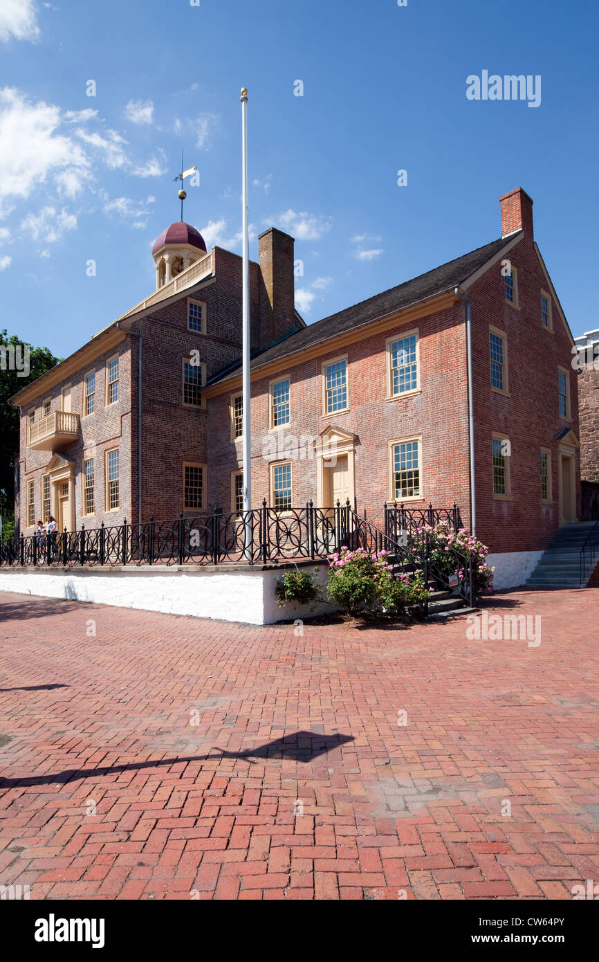 De justice historique, construit 1732, New Castle, Delaware Banque D'Images