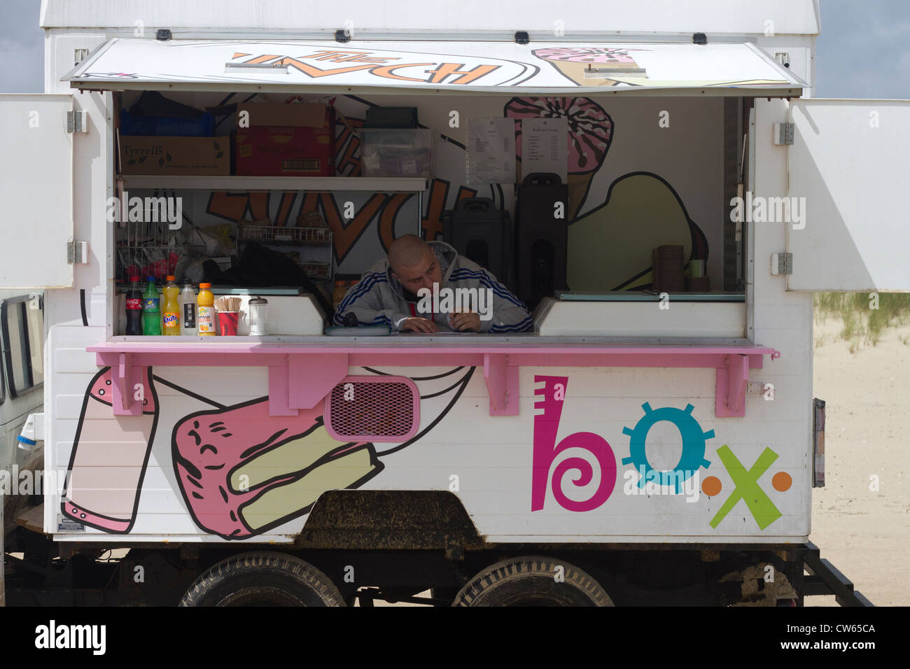 Une journée tranquille au snack-fort. Banque D'Images