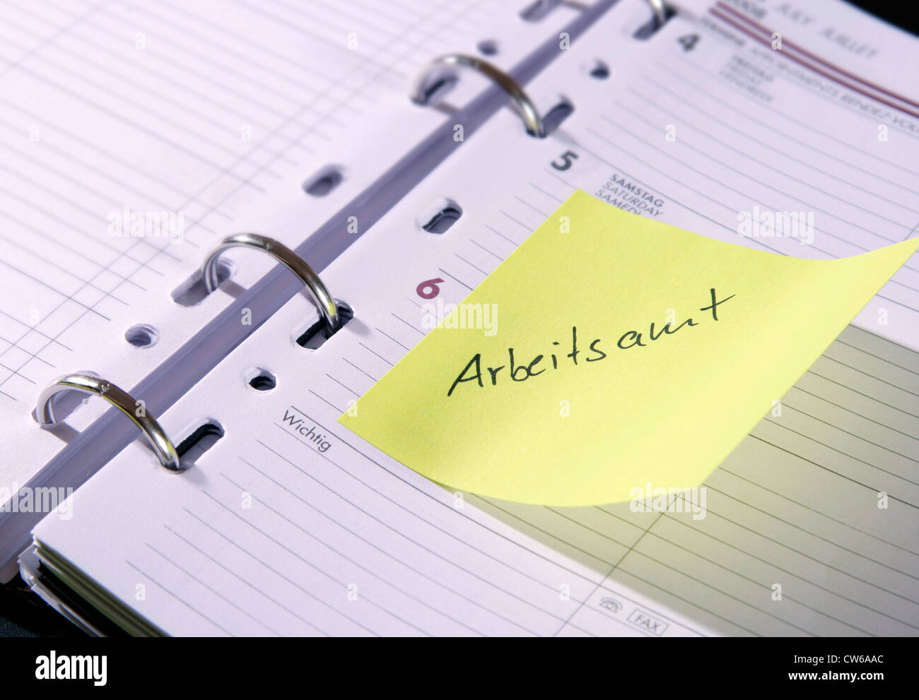 Label Arbeitsamt Banque D'Images