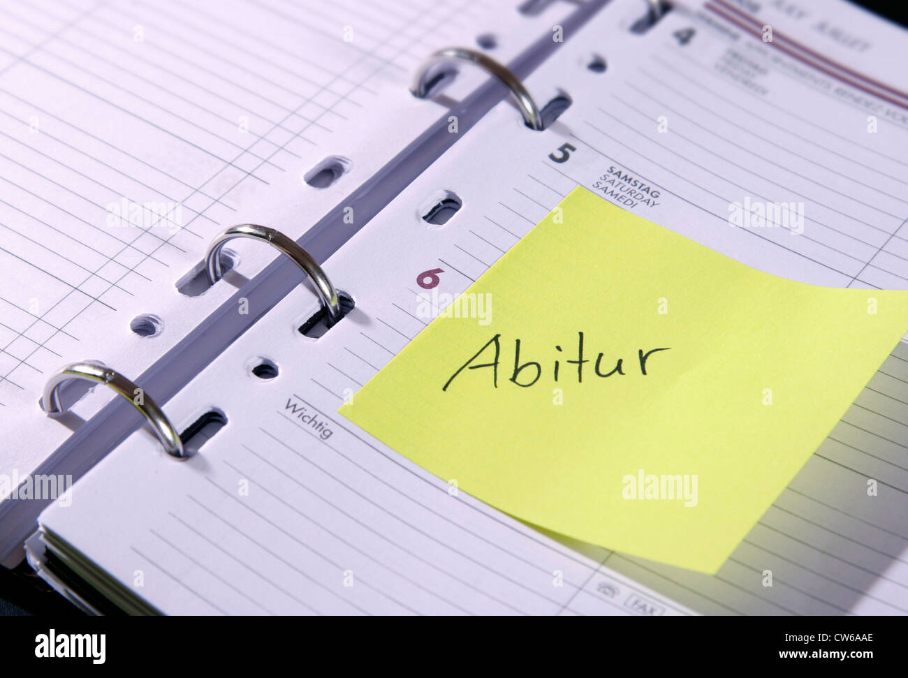 étiquette Abitur Banque D'Images