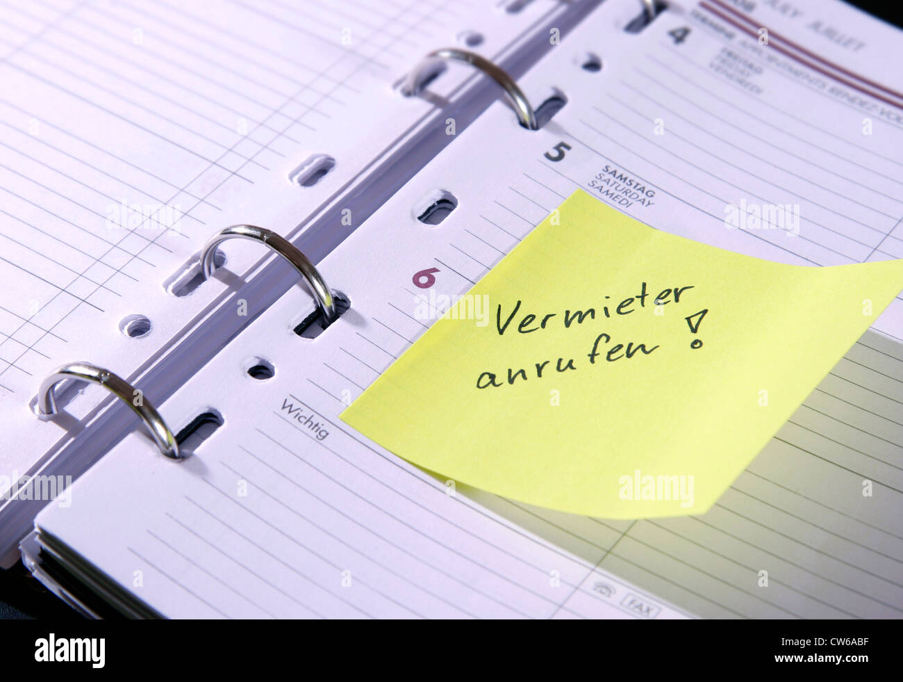 Label Vermieter anrufen Banque D'Images