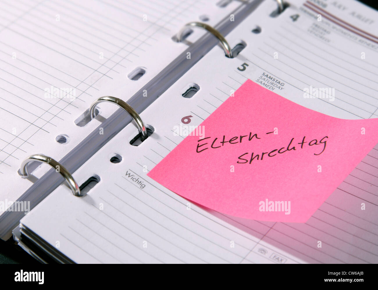 Label Elternsprechtag Banque D'Images